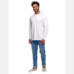 Longsleeve koszulka męska bawełniana z długim rękawem BIAŁA MORAJ